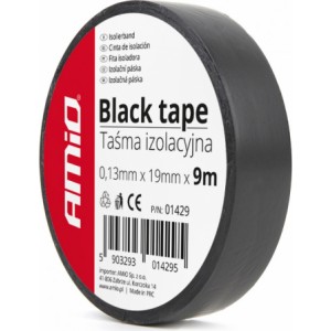 Amio Black tape 19mm x 9m (12 pcs)