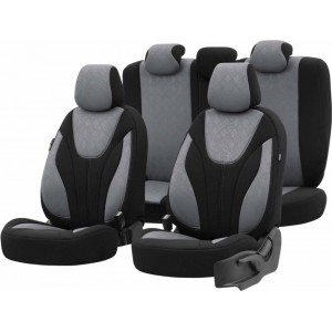 Otom Car seat covers set OTOM RUBY 1202 GREY/BLACK 3-ZIP