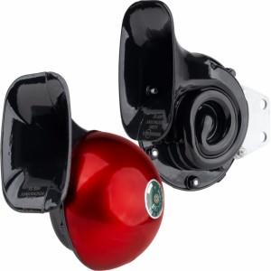 Amio Horn sound signal set of 2 pcs red 125mm 12V AMIO-04075