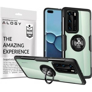 Alogy Etui Alogy Ring Holder Clear Armor do Huawei P40 czarne