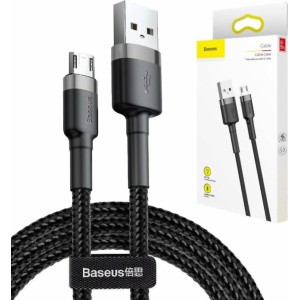 Baseus 50cm Baseus Cafule USB to micro USB cable QC 3.0 2.4A Gray and black