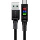 Acefast C7-04 USB-A USB-C 60W 1.2m cable with display - black