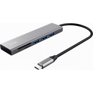 Trust Halyx Fast USB-C Hub & Card Reader Док-станция