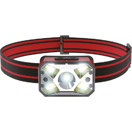 Telforceone LED headlamp L2 5W + COB 3W, motion sensor, 1200mAh battery, USB charging