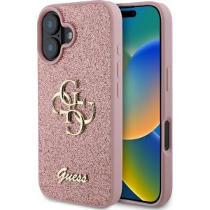 Guess case for iPhone 16 Plus 6,7" GUHCP16MHG4SGP pink hardcase Fixed Glitter Big 4G