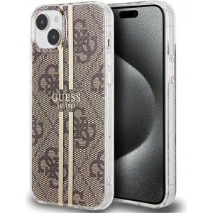 Cg Mobile Sas Guess case for iPhone 15 Plus 6,7" GUHCP15MH4PSEGW brown HC IML 4G GOLD STRIPE