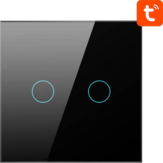 Avatto Smart Light Switch ZigBee Avatto ZTS02-EU-B2 2 Way TUYA (black)