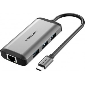 Vention Docking Station 6 in 1 USB-C do HDMI, 3x USB3.0, RJ45, PD Vention CNCHB 0,15m gray