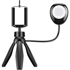 Apexel Phone holder/tripod APEXEL APL-JJ21FL with LED light (black)