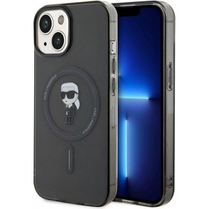 Cg Mobile Sas Karl Lagerfeld case for iPhone 15 6,1" KLHMP15SHFCKNOK black hardcase IML Ikonik MagSafe