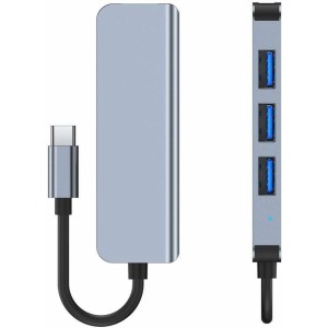 4Kom.pl Hub adapter USB V1-HUB 4w1 USB-C Grey