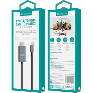 Devia cable Storm EC084 USB-C - HDMI 4K 60 Hz 2,0 m black