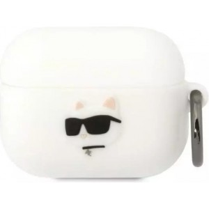 Karl Lagerfeld Protective case for headphones Karl Lagerfeld KLAPRUNCHH for Apple AirPods Pro cover white/white Silicone Choupette Head 3D