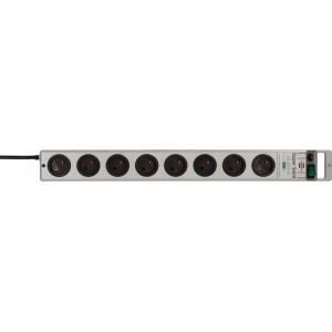 Brennenstuhl Super-Solid surge protector strip 8 sockets 2.5m 13.500A - silver