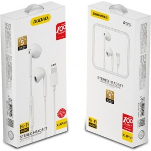 Dudao in-ear headphones with USB Type-C connector white (X14PROT)