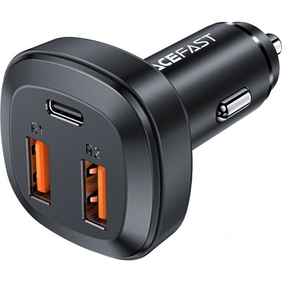 Acefast car charger 66W 2x USB / USB Type C, PPS, Power Delivery, Quick Charge 4.0, AFC, FCP, SCP black (B9)