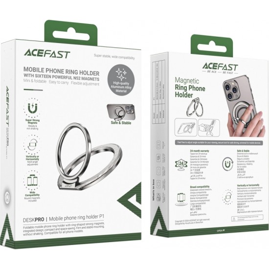 Acefast Ring holder with stand Acefast P1 - silver