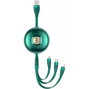 4Kom.pl USAMS Kabel U69 3w1 1m zielony/green (lightning/microUSB/USB-C)