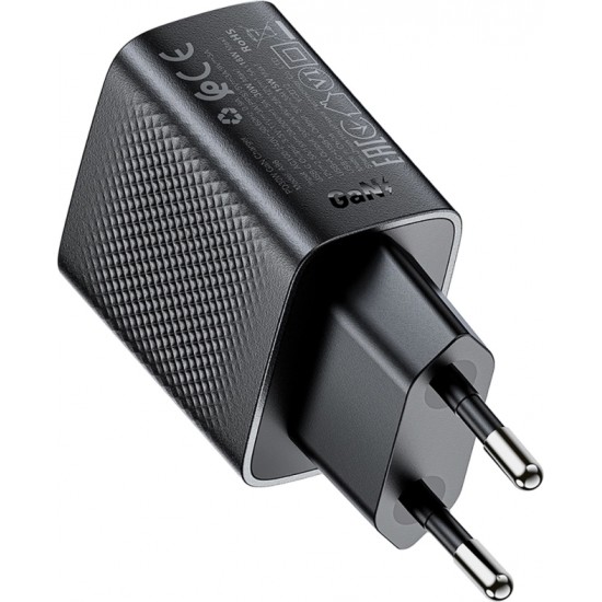 Acefast A98 Network Charger GaN USB-A / USB-C PD 30W - Black