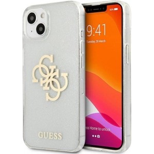 Guess GUHCP13SPCUGL4GTR iPhone 13 mini 5.4" transparent hard case Glitter 4G Big Logo