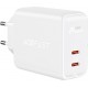 Acefast charger 2x USB Type C 40W, PPS, PD, QC 3.0, AFC, FCP white (A9 white)