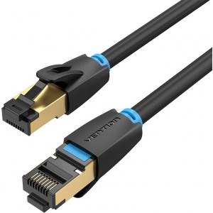 Vention Network Cable CAT8 SFTP Vention IKABD RJ45 Ethernet 40Gbps 0.5m Black