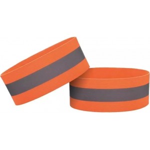 4Kom.pl Reflective armband bicycle running velcro 4cm orange