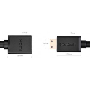 Ugreen adapter cable HDMI (female) - mini HDMI (male) 4K 60 Hz Ethernet HEC ARC audio 32 channels 22 cm black (20137)