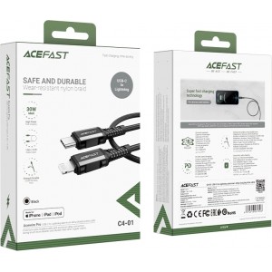 Acefast C4-01 Lightning - USB-C PD cable 30W 3A 480Mb/s 1.8m - black