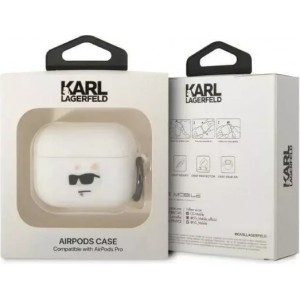 Karl Lagerfeld Protective case for headphones Karl Lagerfeld KLAPRUNCHH for Apple AirPods Pro cover white/white Silicone Choupette Head 3D