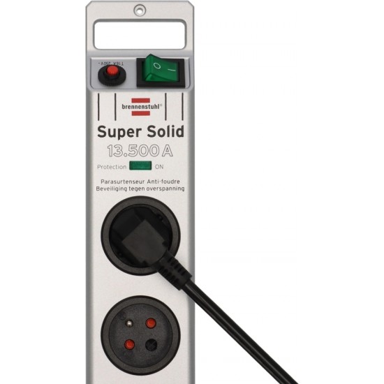 Brennenstuhl Super-Solid surge protector strip 8 sockets 2.5m 13.500A - silver