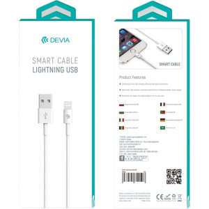 Devia cable Smart EC080 USB - Lightning 1,0 m 2,1A white