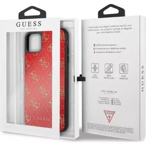 Guess GUHCN654GGPRE iPhone 11 Pro Max czerwony/red hard case 4G Double Layer Glitter