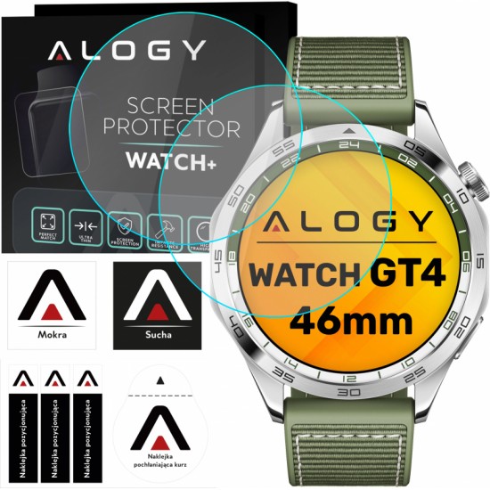 Alogy 2x Tempered Glass for Huawei Watch GT4 GT 4 46mm Protective for Smartwatch Alogy Screen Protector Watch