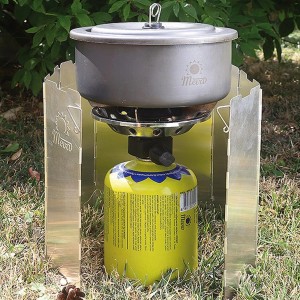 Meva Wind shield for a camping stove burner - silver