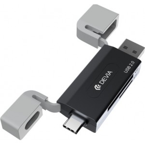 Devia card reader 2in1 EL239 USB/USB-C 2.0 black