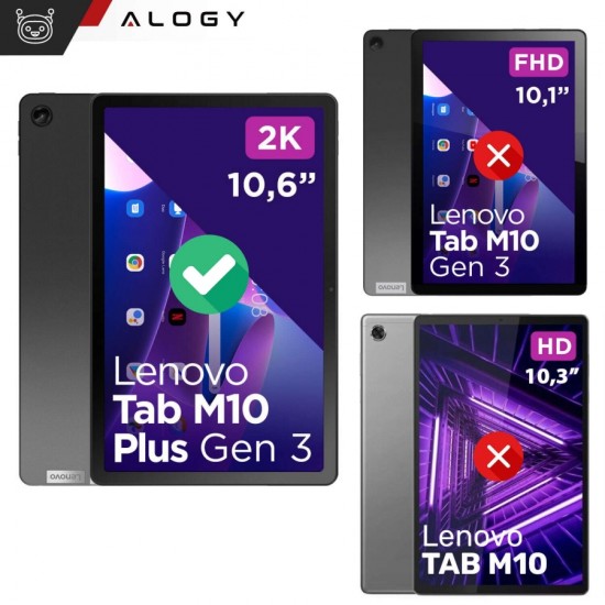 Alogy ETUI na tablet Lenovo Tab M10 FHD Plus 10.6 3 GEN 3RD 3gen 2023 TB-125FU / TB-128FU case book cover Granatowe