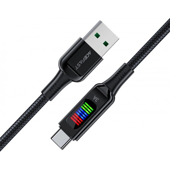 Acefast C7-04 USB-A USB-C 60W 1.2m cable with display - black