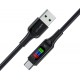 Acefast C7-04 USB-A USB-C 60W 1.2m cable with display - black