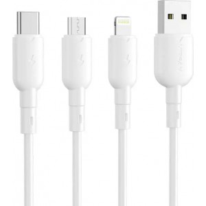 Vipfan USB to Lightning cable Vipfan Colorful X11, 3A, 1m (white)