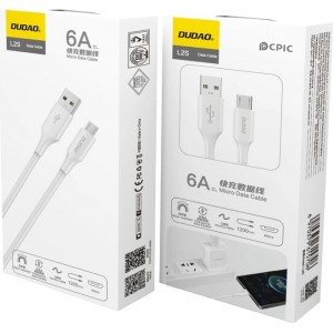 Dudao L2SM USB-A / micro USB 6A cable 1.2 m - white