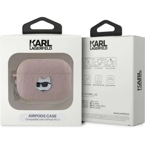 Karl Lagerfeld Monogram Choupette Head case for AirPods Pro 2 - pink