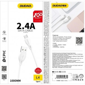 Dudao cable USB / Lightning cable 2.4A 1m white (L4L 1m white)