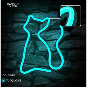 Neon LED Light CAT turquoise NNE24 Neolia