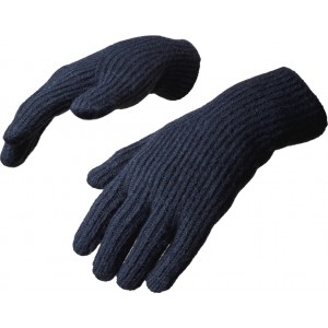 Hurtel Braided telephone gloves with cut-outs for fingers - black