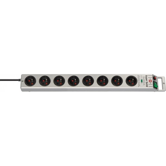 Brennenstuhl Super-Solid surge protector strip 8 sockets 2.5m 13.500A - silver