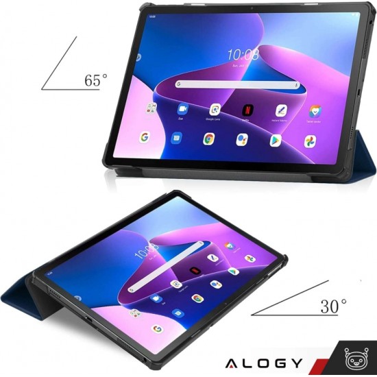 Alogy ETUI na tablet Lenovo Tab M10 FHD Plus 10.6 3 GEN 3RD 3gen 2023 TB-125FU / TB-128FU case book cover Granatowe