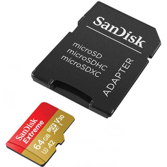 Sandisk EXTREME microSDXC 64GB 170/80MB/s UHS-I U3 Memory Card (SDSQXAH-064G-GN6MA)