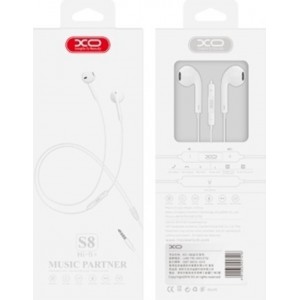 XO wired earphones S8 jack 3,5mm white