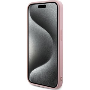 Cg Mobile Sas Guess case for iPhone 15 Pro 6,1" GUHCP15LPSAIRSP pink HC PU SAFFIANO IRIDESCENT SCRIPT